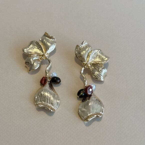 Flower drop earrings N1178 - Picture 2 of 4